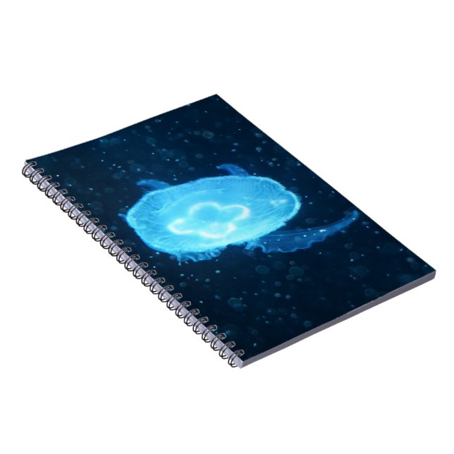 Blue Swimming Jellyfish Notebook (Right Side)