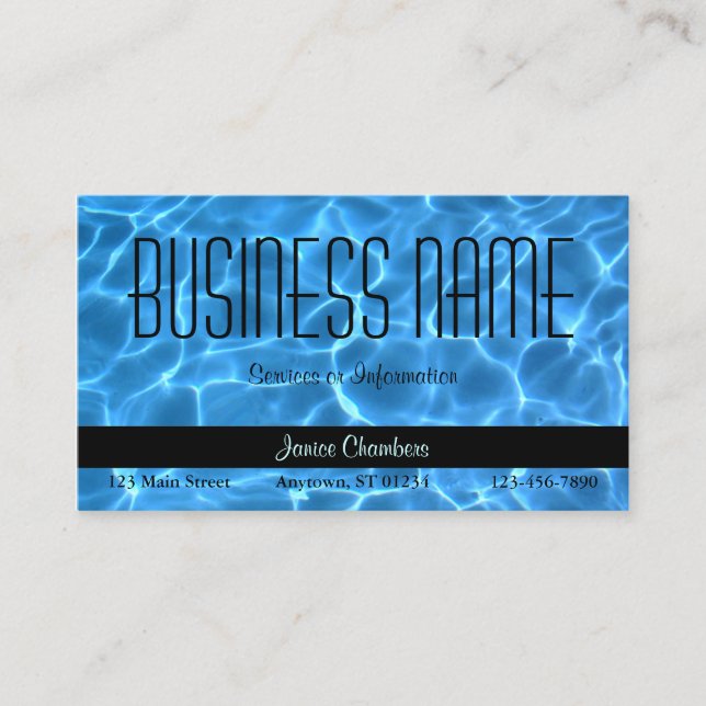 Blue Swimming Pool Pattern Business Card (Front)