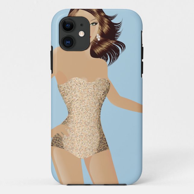 Blue Swimsuit Girl iPhone 5 Barely There™ Case-Mate iPhone Case (Back)
