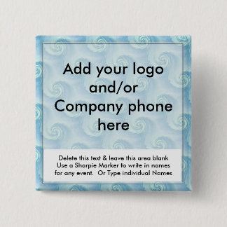 Blue Swirl Event Business Name Badges Tags Pins