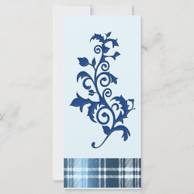 Blue Swirl Greeting Card: (Front)