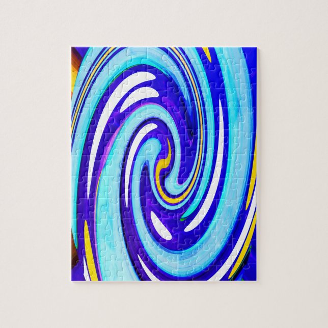 Blue swirl jigsaw puzzle (Vertical)