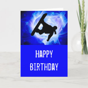 Blue Swirl Snowstorm Card