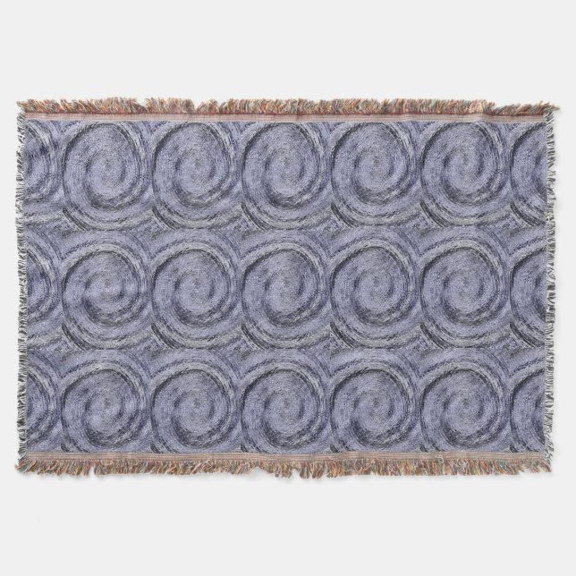 Blue Swirl Throw Blanket (Front)
