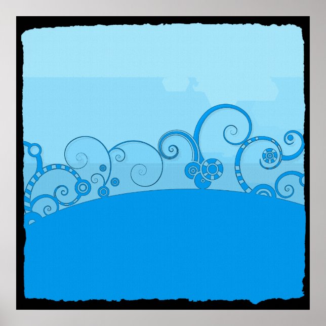 blue swirled fantasy Poster (Front)