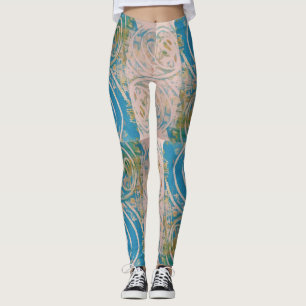 Blue Swirled  Leggings