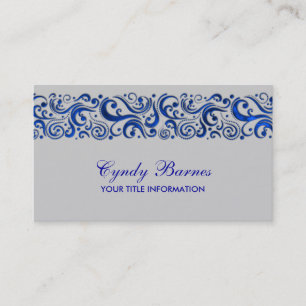Blue Swirlie Border on Any Colour Business Card