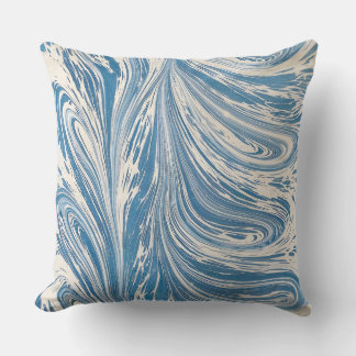 Blue Swirling Wave Design Cushion