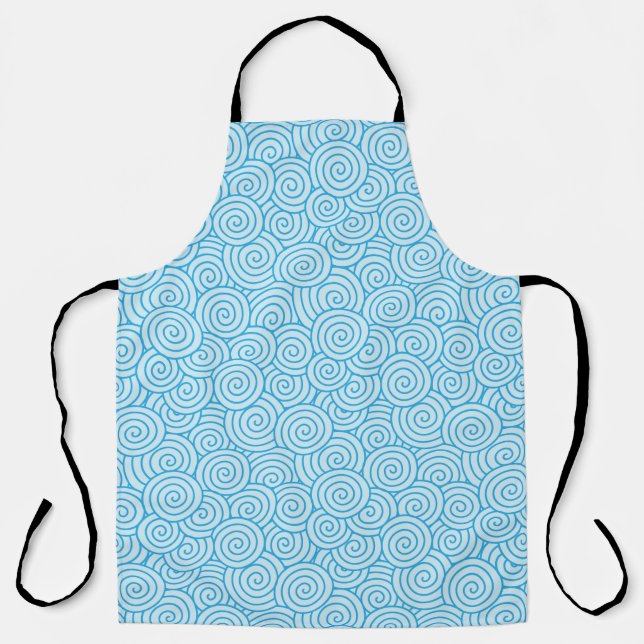 Blue Swirls All-Over Print Apron (Front)