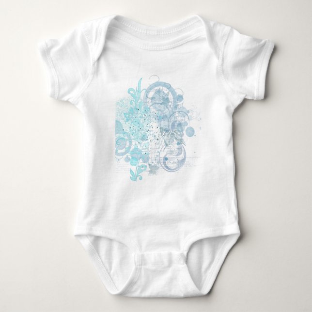 Blue Swirls Baby Bodysuit (Front)