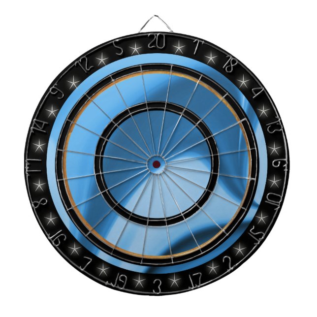 Blue Swirls Custom Dart Board (Front)