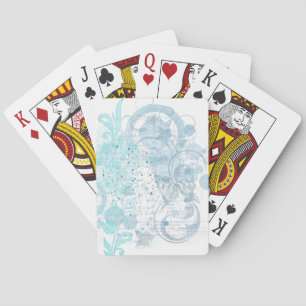 Blue Swirls Playing Cards
