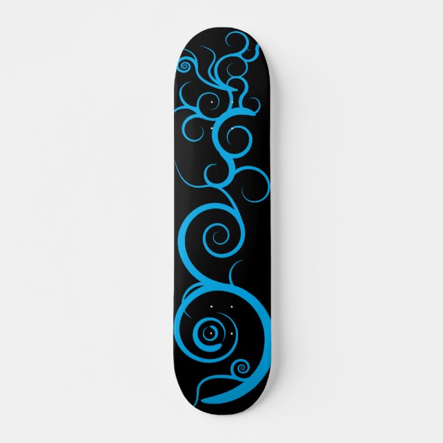 Blue Swirls Skateboard (Front)