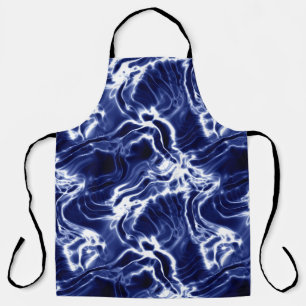 Blue swirly pattern apron
