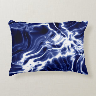 Blue swirly pattern  decorative cushion