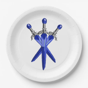  Blue Sword Party Paper Plate