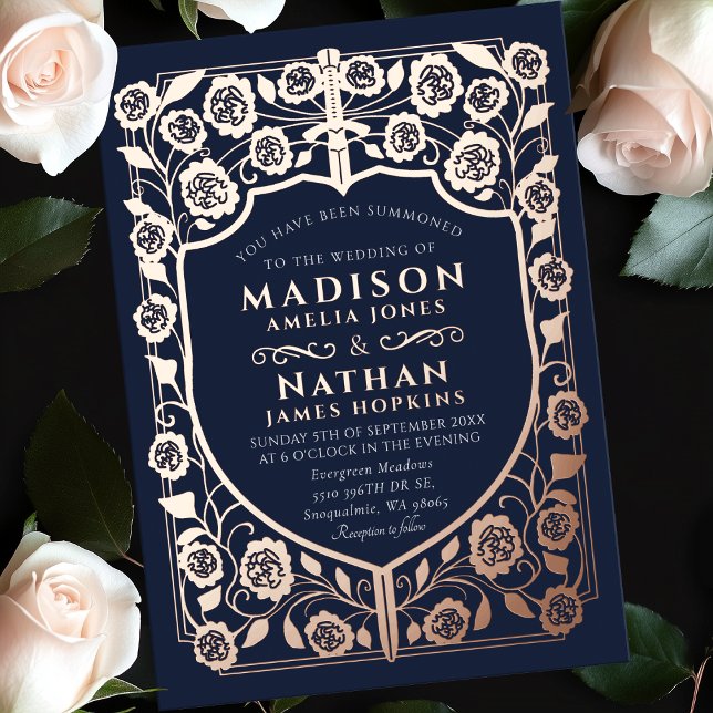 Blue Sword Shield Mediaeval Monogram Wedding (Creator Uploaded)