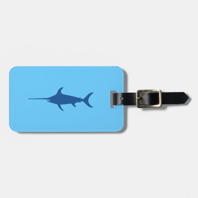 Blue Swordfish Luggage Tag (Front Horizontal)