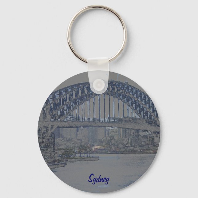 Blue Sydney Harbour Bridge Key Ring (Front)