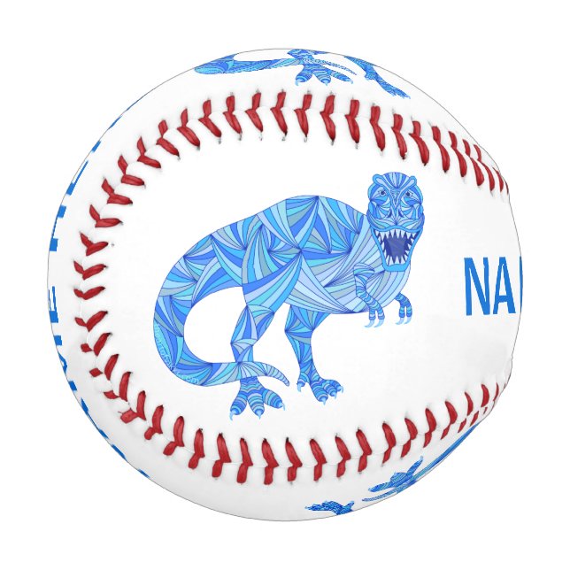 Blue T-Rex Colourful Dinosaur Prehistoric Animal Baseball (Front Left)