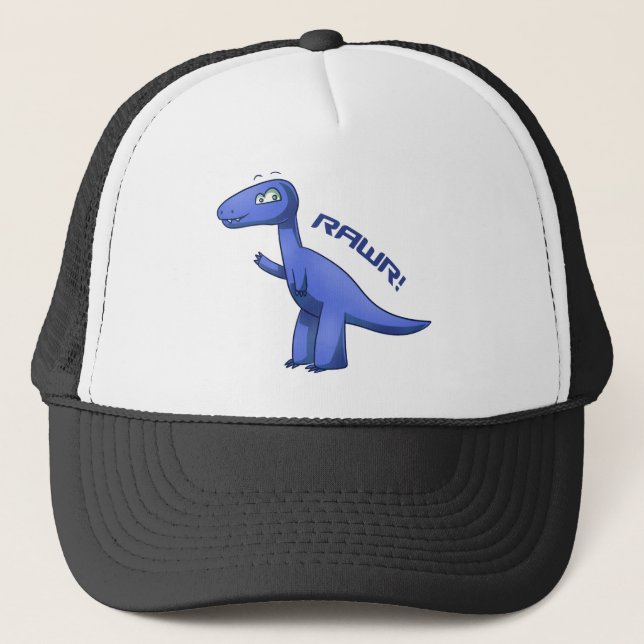 Blue T-Rex Trucker Hat (Front)