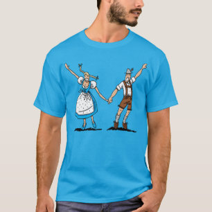 Blue T-Shirt Happy Oktoberfest Couple