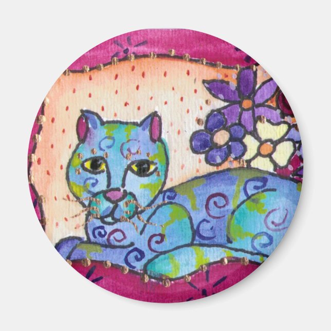 Blue Tabby Cat Magnet (Front)