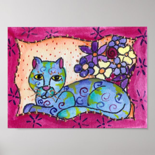 Blue Tabby Cat Poster (Front)