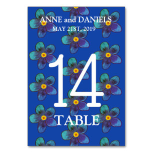 Blue Table Number Cards