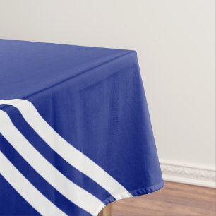 Blue Tablecloth with White Stripes