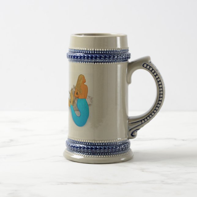 blue-tail mermaid beer stein (Right)