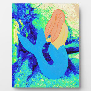 blue-tail mermaid design plaque