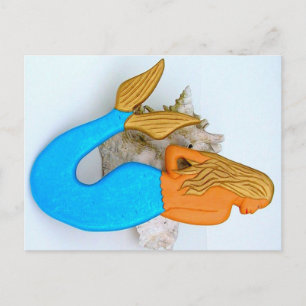blue-tail mermaid postcard