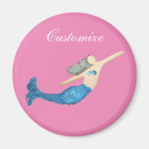 Blue-tail Mermaid Swimming Thunder_Cove Magnet