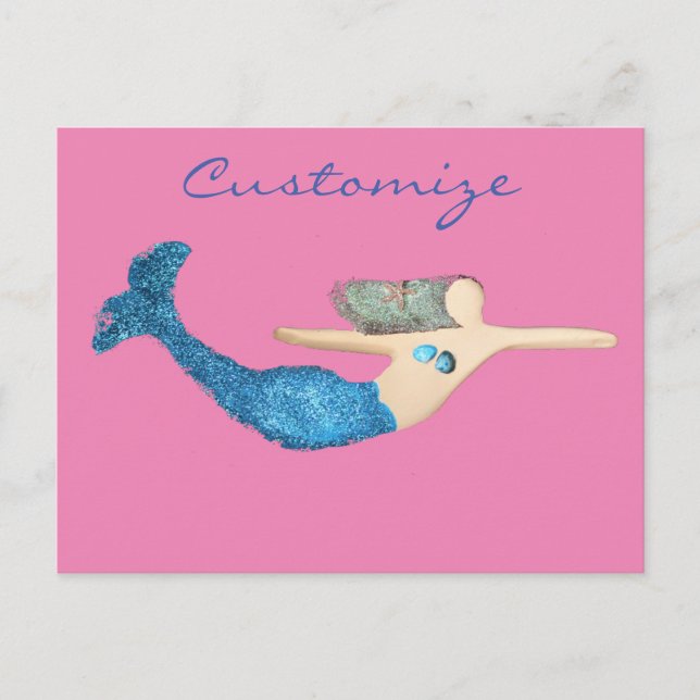 Blue-tail Mermaid Swimming Thunder_Cove Postcard (Front)