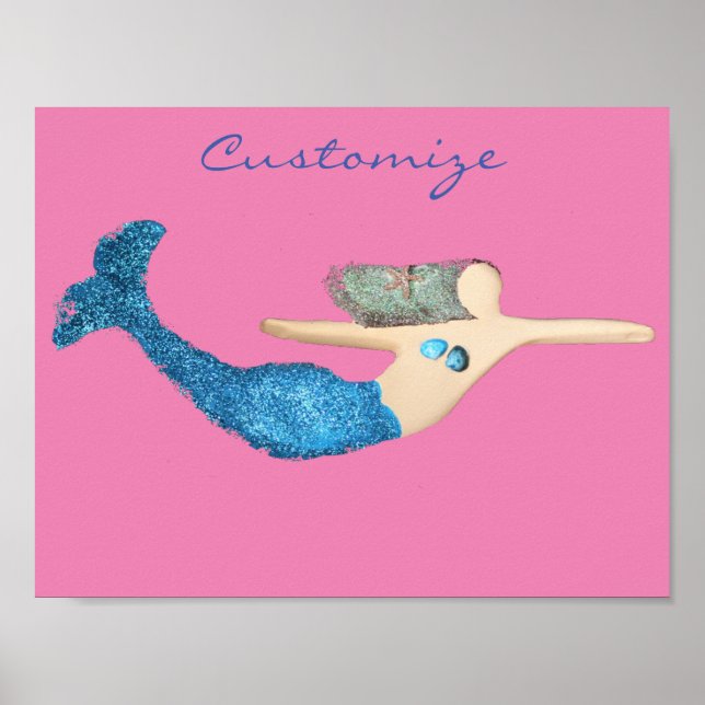 Blue-tail Mermaid Swimming Thunder_Cove Poster (Front)