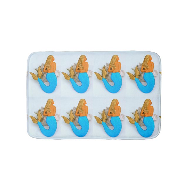 blue-tail mermaids bath mat (Front)