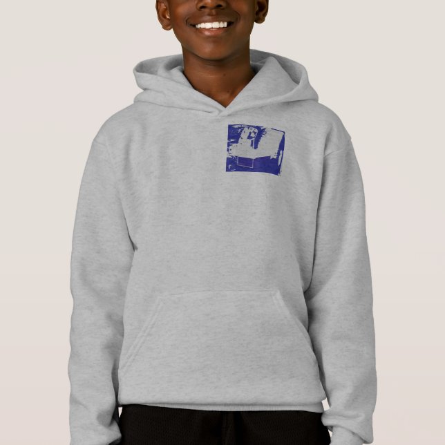 Blue "Take to the Road" Graphic Hoodie (Front)
