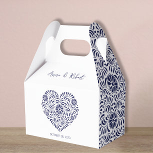 Blue Talavera heart Favour Box