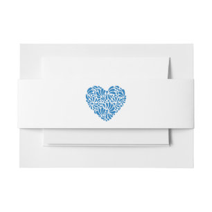 Blue Talavera Heart Invitation  Belly Band