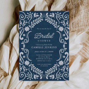 Blue Talavera Mexican Bridal Shower Invitation