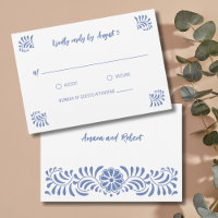 BLUE TALAVERA MEXICAN RSVP CARD
