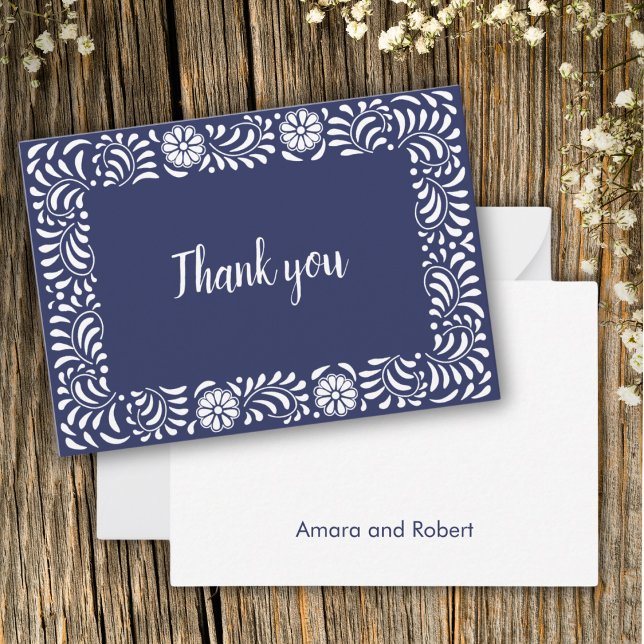 Blue talavera thank you card (Creator Uploaded)