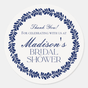 Blue Talavera Tile Spanish Fiesta Bridal Shower Classic Round Sticker