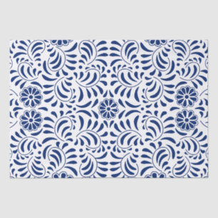 Blue Talavera Tile Spanish Style Fiesta Tissue Paper