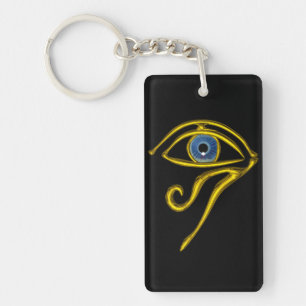 BLUE TALISMAN / EYE OF HORUS ,Black Key Ring