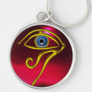 BLUE TALISMAN / EYE OF HORUS ,Red Ruby Key Ring