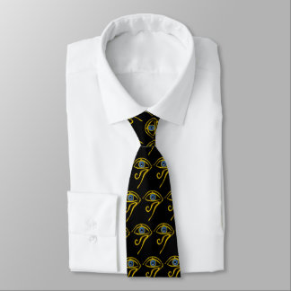 BLUE TALISMAN / GOLD HORUS EYE Black Pattern Tie
