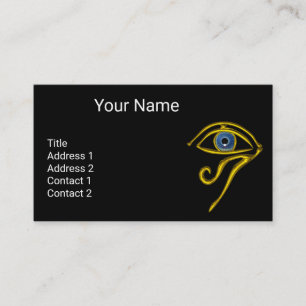 BLUE TALISMAN,GOLD HORUS EYE Divinity Black Yellow Business Card
