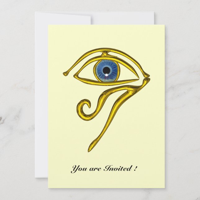 BLUE TALISMAN, Gold Horus Eye Invitation (Front)